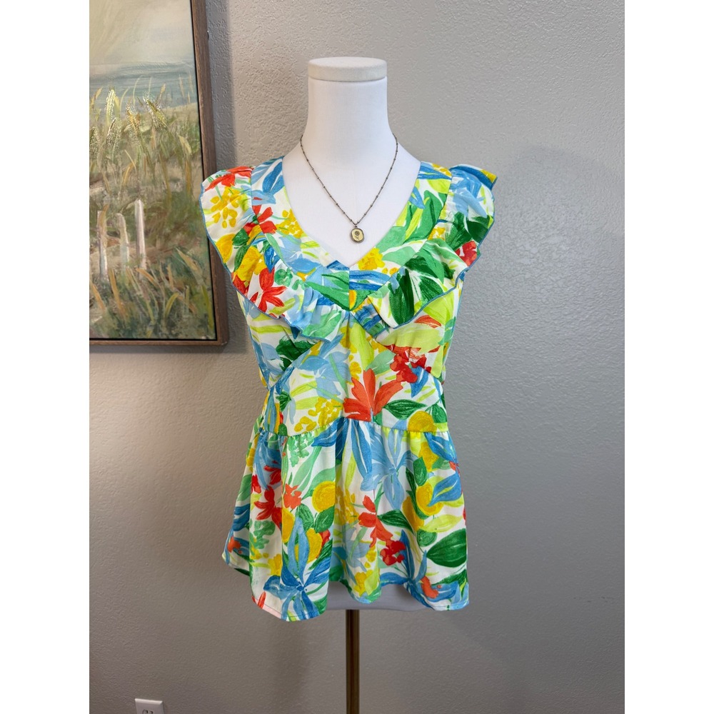Tropical Floral Babydoll Tank‎ Y2K